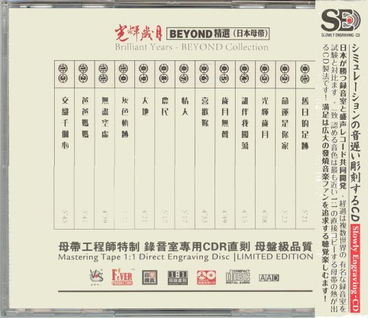 模拟之声慢刻CD 光辉岁月 beyond精选[日本母带]-BACK.jpg